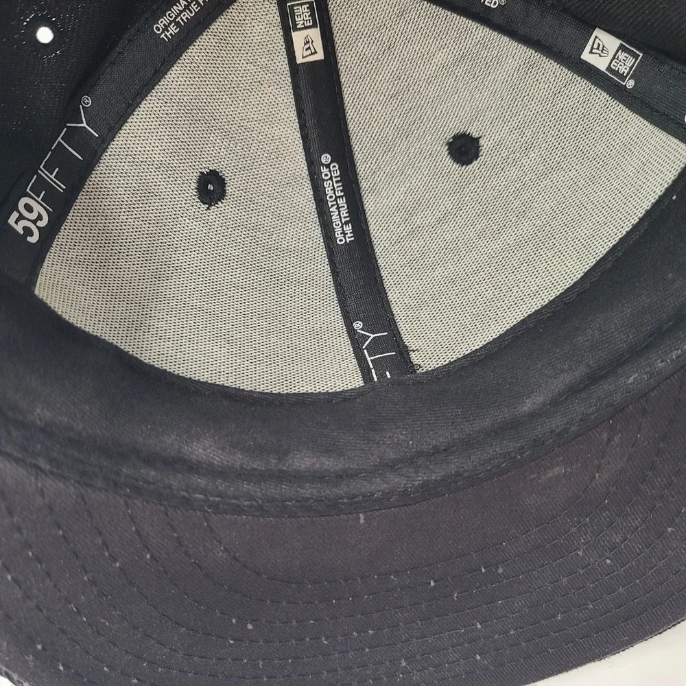 New York Mets Hat‎ Fitted 7 5/8 New Era 59Fifty Black MLB Baseball Logo Wool Men